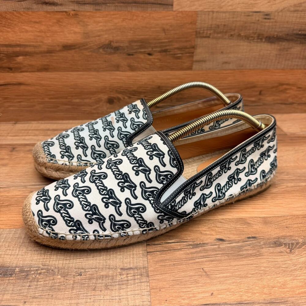 Louis Vuitton Men Logo Espadrilles Size US 11 White Blue Low Tops shoes